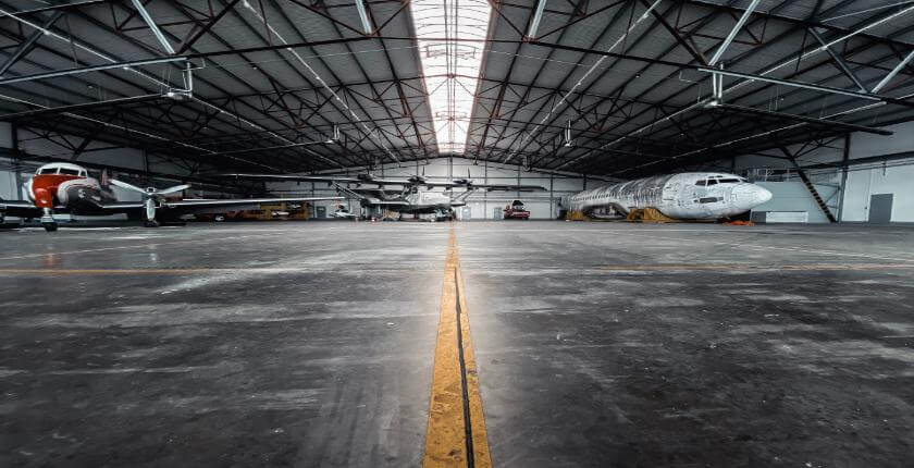 aircraft hangar in Derbyshire